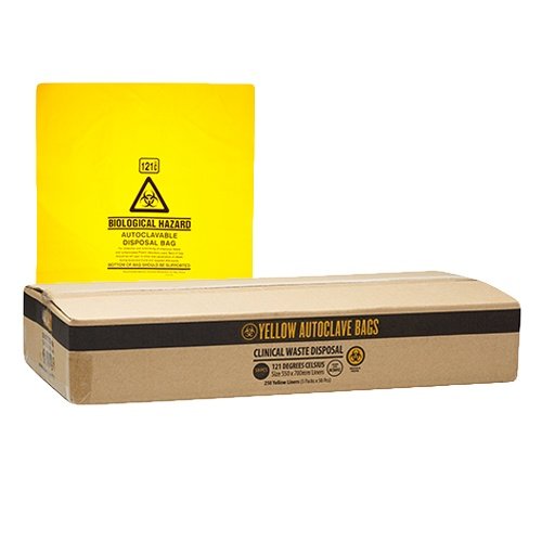 Autoclave Bags 121°C Yellow Printed 50um 700x550mm - Medium (250/pack)