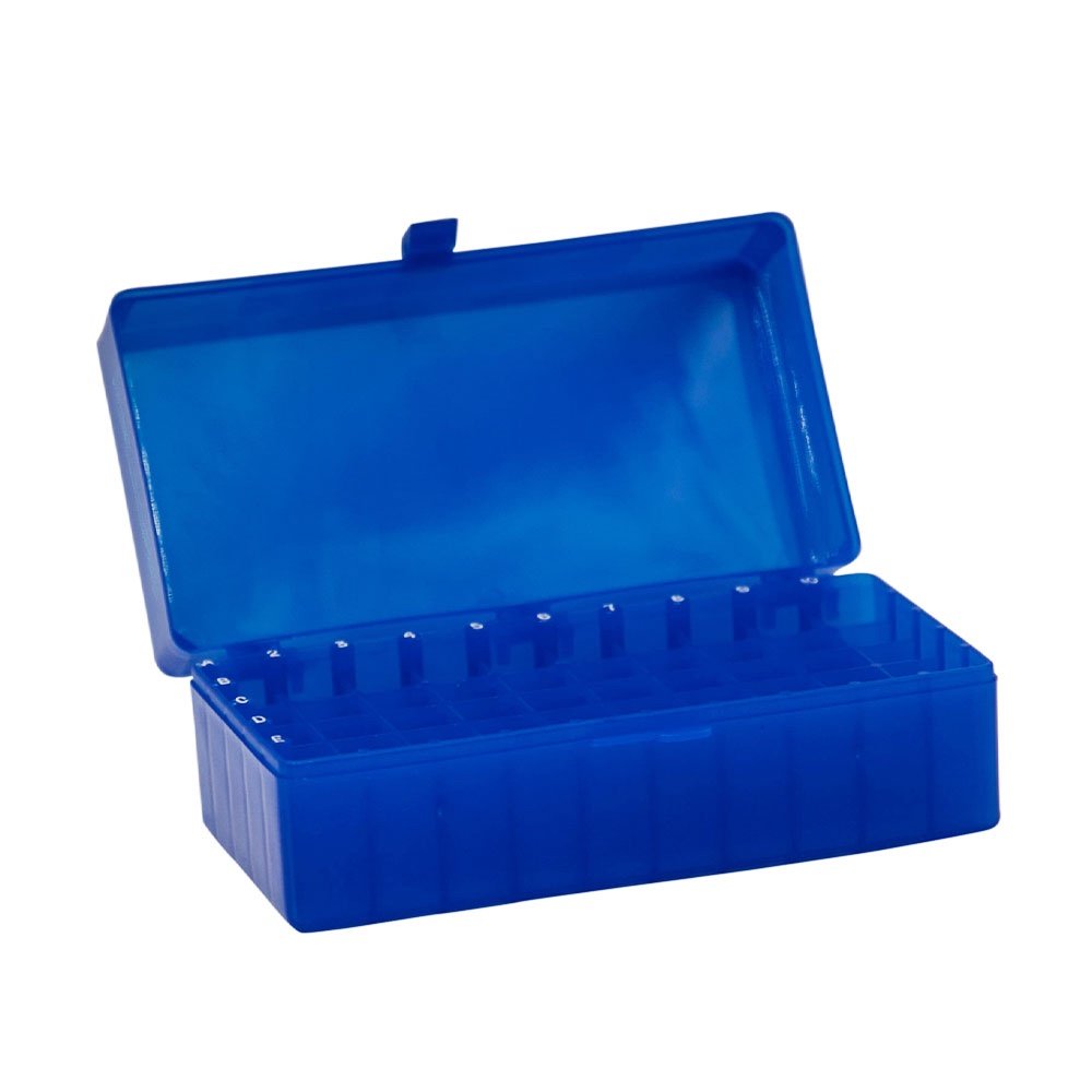 50-Place Tube Storage Box with Lid, Blue (5/pack)