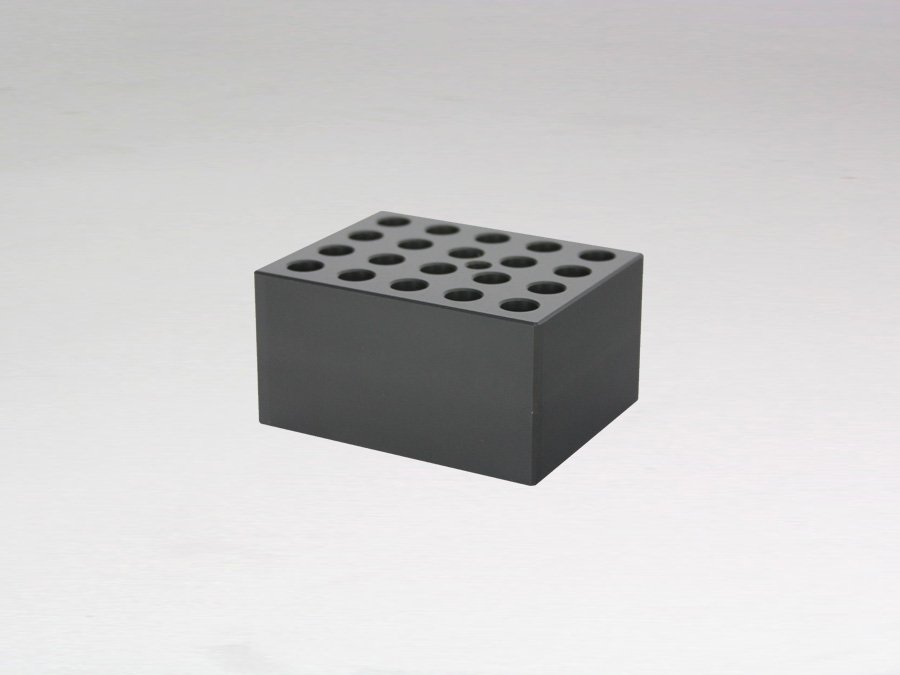 Block with 20 holes to suit 1.9mL round bottom tubes