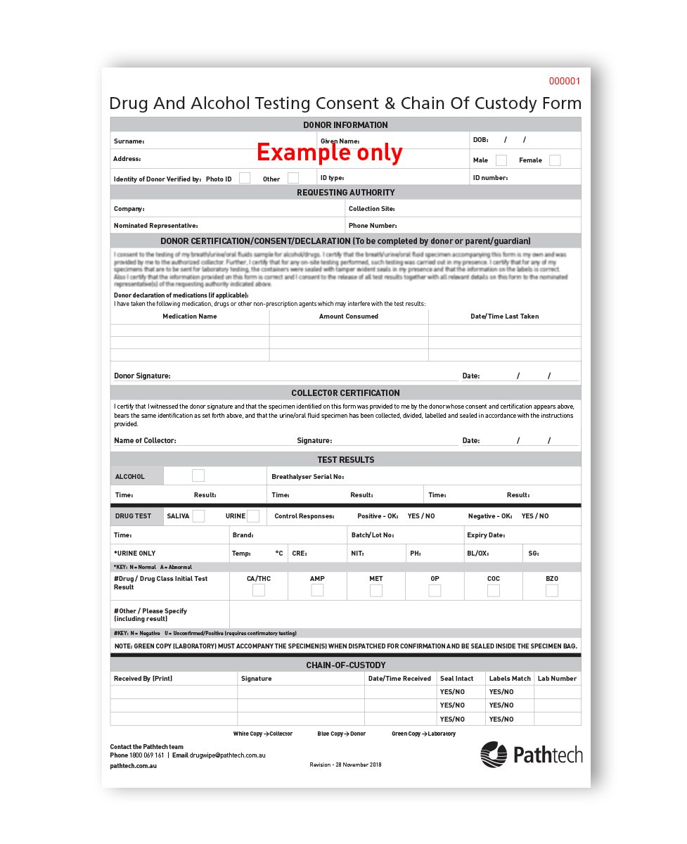 Chain of Custody Consent Form Book