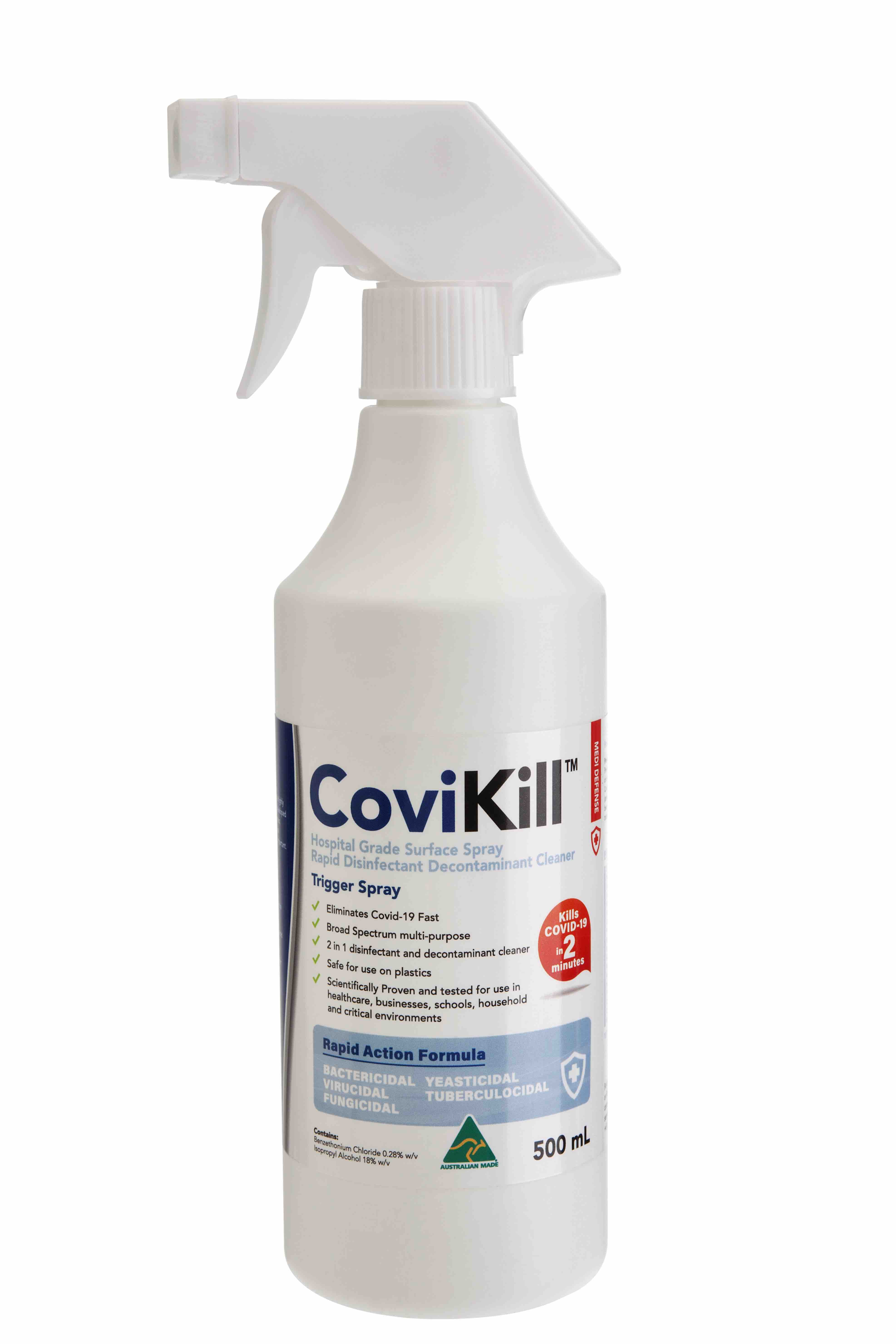 CoviKill Rapid Disinfectant Trigger Spray Bottle 500ml
