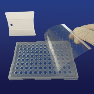 PlateSeal Film, Optically Clear Polyolefin, Pressure-Activated Adh,Sterile (50)
